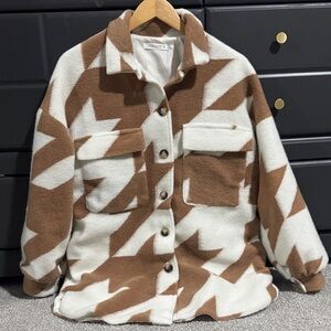 12thTribe Brown and Cream Jacket NEVER WORN